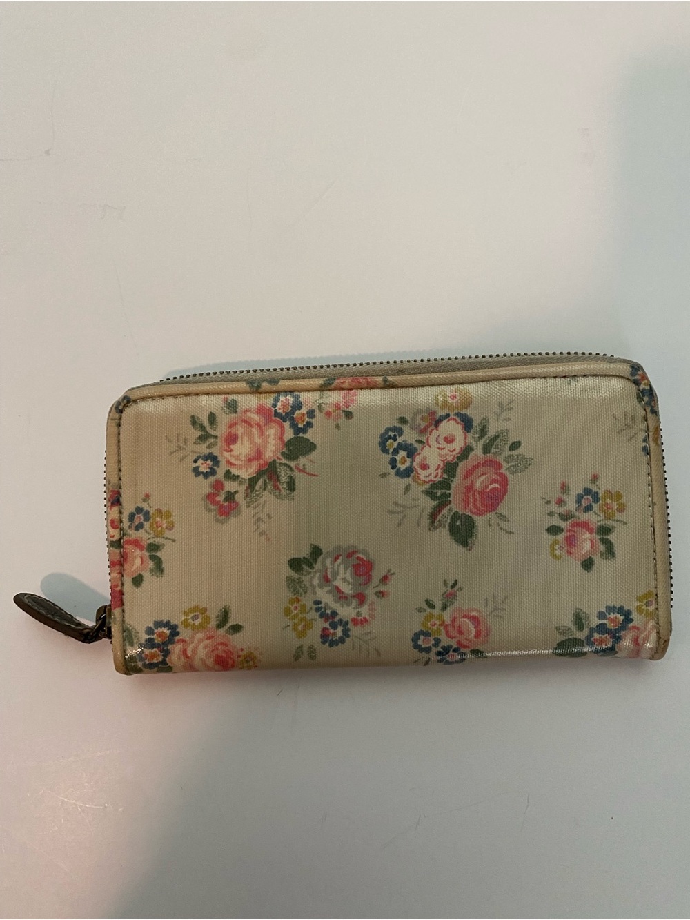 Cath Kidston Field Rose Slim Long Zip Wallet - Warm Stone Vintage Floral